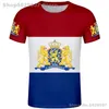 Holandia T Shirt DIY darmowa nazwa niestandardowa Po nld T-shirt Nation Flag NL Kingdom Holend Holedch Print Text Country Clothing 220702