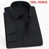 Grande tamanho 10xl 11xl 12xl 13xl camisa de negócios confortável homens de manga longa lapela preto top 7xl 8xl 9xl 220401