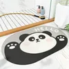 Icke-halkbadmatta matta nappa absorbera golv för badrum tecknad panda mönster area vardagsrum toalett fotkuddar 220504