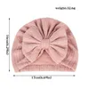 Akcesoria do włosów Kapelusz Baby Bows Girl Turban Hats Solid kolor miękki bawełniany elastyczny koknot urodzony maluch z maską czapki