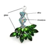 20 Pcs/Lot Fashion Jewelry Brooches Crystal Rhinestone Dancing Girl Brooch Pin For Decoration/Gift