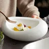 Блюдо тарелки Творческие белые керамические посуда домашние специальные в форме блюдо для хранения холодных блюд Пятизвездочный кухонный подход EL.