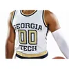 Georgia Tech Yellow Jackets Maglie 3 Evan Cole Jersey Michael Devoe 0 David Didenko 14 Jehloni James 24 College Basketball Maglie personalizzate