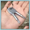 Screwdrivers Hand Tools Home Garden 2Pcs Set Edc Keychain Outdoor Pocket Mini Screwdriver Key Ring With Slotted Phillips Pendants Stainles