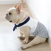 Gestreepte huisdierkleding marine stijl huisdieren kleding katoen puppy outfit kostuum zachte Franse bulldog voor jas ropa perro t200710