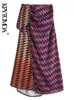 KPYTOMOA女性ファッション結び目のあるメタリックアップリケ印刷されたMIDIドレスヴィンテージハイウエストジッパーメススカートMUJER 220518004897