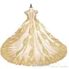 2022 Gold Glitz Ball Gown Princess Little Girls Pageant Dresss Fuchsia Little Baby Camo Flower Girl Dless с бусинами BC4609 B0520231