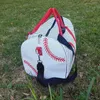 Sacs polochons Femmes PU Baseball Rayé Grande Capacité Sport Gym Bag Mix Couleur