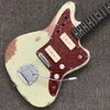 Relic St Electric Guitar、ローズウッドフィンガーボード、クロムハードウェア、2 P90ピックアップ、トレモロブリッジ、クリームイエローカラー、ソリッドマホガニーギター