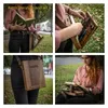 Yazarlar Messenger Wood Box, Çok Fonksiyonlu Sanatçı Aracı ve Fırça Saklama Kutusu, Retro Ahşap El Yapımı Taşınabilir Crossbody Postacı Çantası 220331