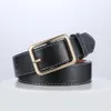 Ceintures pour hommes ceinture noire en cuir authentique or mouche lisse avec boîte à poussière en boîte orange cadeau orange # vz07