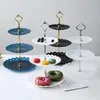 Dishes & Plates Tier Cake Stand Style European Wedding Party Multi Layer Plastic Three-tier Fruit Tray Snack Candy