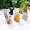 Decorative Objects & Figurines Natural Crystal Christmas Deer Statue Hand Carved Animal Craft Cute Kids Gift Home Table Decor Ornament