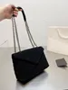 Bolsa de ombro de veludo de pele de veado de qualidade superior bolsa de corrente feminina tamanho 20cm23cm31cm