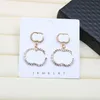 Pearl Letter Pendant Earrings Double Letter Designer Charm Studs Women Personalized Diamond Eardrops Wholesale