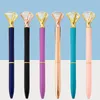 Crystal Glass Kawaii Ballpoint Pen Big Gem Ball Pens With Large Diamond Fashion School Office Supplies W0