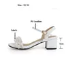Сандалии Leshion of Chanmeb Woman Большой размер 51 52 Дизайнерские жемчужины твидовые сандалические женские каблуки Летняя открытая будь
