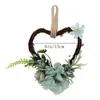 Decorative Flowers & Wreaths Wedding Flower Wreath Heart-Shaped Spring Hanging Party Wall Window Home Decoration 6 InchDecorative