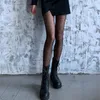Çoraplar Çorap Tam Yıldız Baskı örgü taytlar Seksi erotik kadın külotlu çorap ile yıldızlı desen dövme kadınları