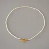 Rocailles Perlen Armbänder Halskette Sets OT Verschluss Messing Gold Schmuck