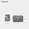 Maidudu Thousand Bird Lattice Small Fragrance Bag Female Messenger Bag New Autumn and Winter Woollen Chain 220426