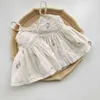 Bébé filles 2021 été nouveau coton fleuri col rabattu à manches courtes fronde robe bébé Creeper costume G220521