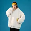 Solid Color Thick Fleece Hoodies för Teenage Girls Fashion Clothing High Quality Simple Candy Pullover Tops Overdimensionerade Streetwear T220726