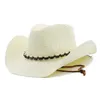 Kvinnors sommar breda grim cowboy stråhatt Panamas UV Protection Sun Visor Seaside Beach Hat Tide Men Hats