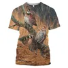 T-shirt da uomo Caccia pernice uccello 3D Stampa Harajuku T-shirt Moda estiva Casual Chukar Manica corta Streetwear XS-5XL