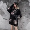 Frauenpullover 2022 Mode Gothic Long Sleeve Top Streetwear Schwarz Schwarz Frauen Winter Kleidung Punk Goth Plus Größe Frau Schweiß