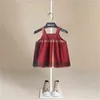 Baby Mädchen Kleid Ärmelloses Sommer Plaid Strand Kleid 1 Jahr Geburtstag Party Kleinkind Mädchen Casual Wear Kleidung Vestido Infantil 1-5Y G220506