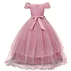 2022 Summer Teen Girls Floral Long Tutu Dress Wedding Bridesmaid Gown Princess Dresses Children Baby Girl Clothing Y220510