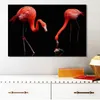 Moderne Animal Peinture À L'huile Affiches et Gravures Mur Art Toile Peinture Flamants Roses Amant Photos pour Salon Décor No Frame