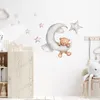 Dessin animé Lapin Lune Étoiles Stickers Muraux Pour Enfants Chambre Décoration Bébé Pépinière Chambre Salon Stickers Muraux Animaux Maison Décor 220601