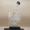 10 Inches Hookah Dark Blue Glass Bong Recycler Pipes Water Bongs Smoke Pipe Bongs Water Bottles Dab Rig Size 14mm Female Joint