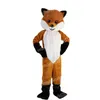 Halloween langharige Fox mascotte kostuum hoogwaardige stripkarakter outfits passen unisex volwassenen outfit kerstcarnaval fancy jurk