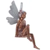 Decorative Objects & Figurines 1Pc Sitting Flower Fairy Statue Pretty Garden Antique Resin Decor