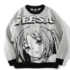 Oversized Sweaters Men Women Japanese Anime Girl Pullovers O-Neck Autumn Streetwear Fashion Cotton Knitted Sweater Women 220815