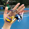 Keychains Lanyards Fashion 100 Styles 3D Basketball Shoes Keychain Stereoscopic Sneakers Key Chain Mini Sport Shoe Keyring Bag Pendant Gift For Men Women Boy Gift 5L