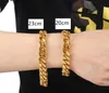 Miami Cuba 18K armband 23 cm Chain Hip Hop Men's Encrypted Gold Plated Necklace 60cm