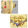 Designer Watch Wristwatches Tourbillon 24K Gold Plated Watch Business Men Watches Automatic Mechanical Inlaid Natural Jade Diamond Personality Man