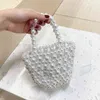 Evening Bags Luxury Designer Handmade Beaded Pearl Lovely Woven Bag Women New Fashion Trendy Versatile Solid Color Handbag 18B0920 220329