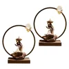 Lampes de parfum Backflow Encens Cône Brûleur Lotus Fontaine Cascade Ornement Éclairage USB avec veilleuses Zen Décor Support pour Yoga Bedr