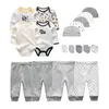Conjuntos de roupas nascidos 16/18pcs roupas de menino de menino algodão sólido menina corpora