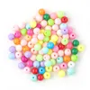 100pcs/lot Diy Candy Color Ball Loose Bead for Jewelry Bracelets Necklace Hair Ring Making Accessories Crafts Acrylic Kids Handmade Beads