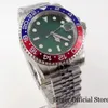 Wristwatches Business Sunburst Green NH35A PT5000 Miyota 40mm Watch Men -Winding Movement Movement Blue Red Alloy