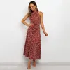 새로운 2022 여성 드레스 드레스와 인쇄 된 17 개의 컬러 넥 웨이브 포인트