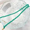 Anhänger Halsketten Grün Schwarz Kristall Perlen Halskette Für Frauen Süßwasser Perlen Edelstahl Kette KarabinerverschlussAnhänger