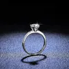 AeTeey 1ct 3CT Real D Farbe vier Stecker Ring 925 Sterling Silber Fine Schmuck Hochzeitsgeschenk für Frauen RI027 220816