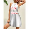 DIY En anpassad kjol Sexig ärmlös miniklänning Kvinnor Summer Fashion 3D Print Club Outfits Party Dresses Casual Robe Femme 220708